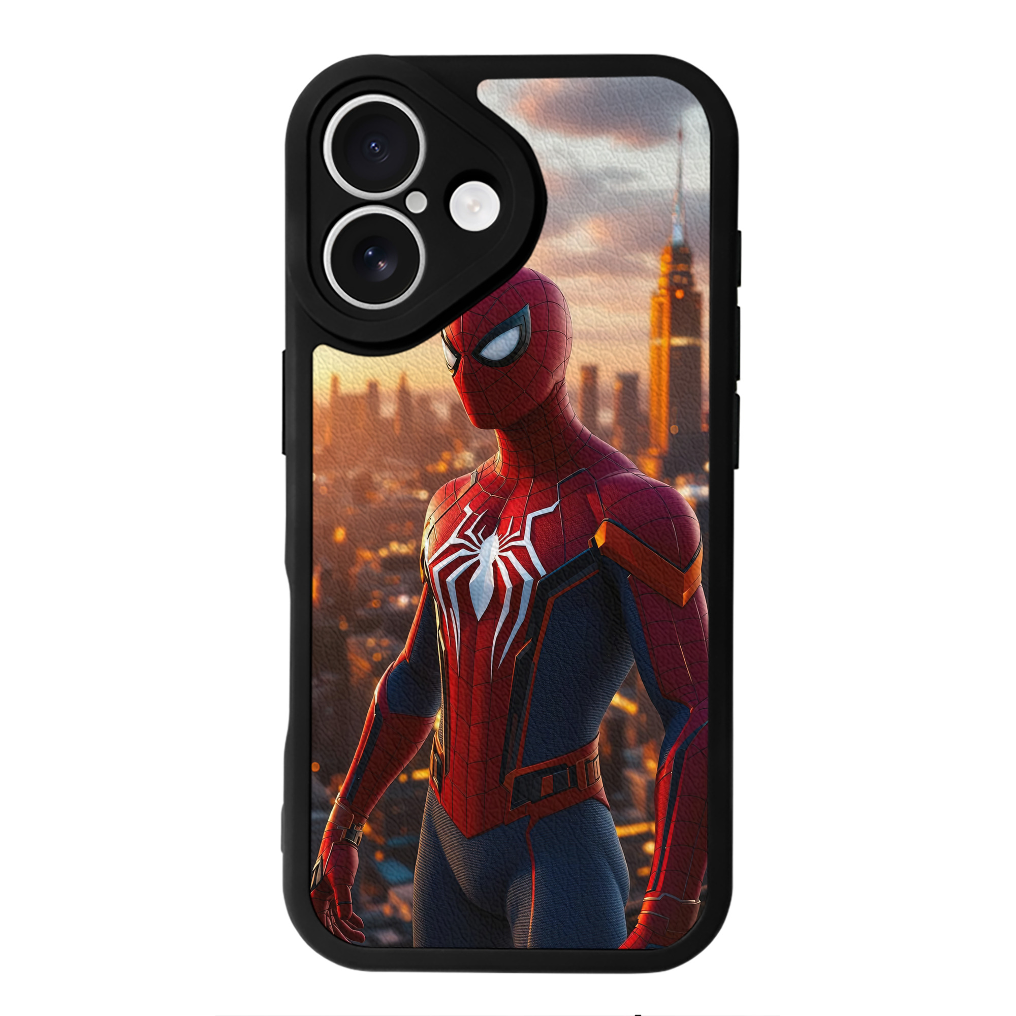 （画像用） Spider Man スパイダーマン 【iPhone 16シリーズ対応】シリコンスマホケース（レザー調） 材質：シリコン